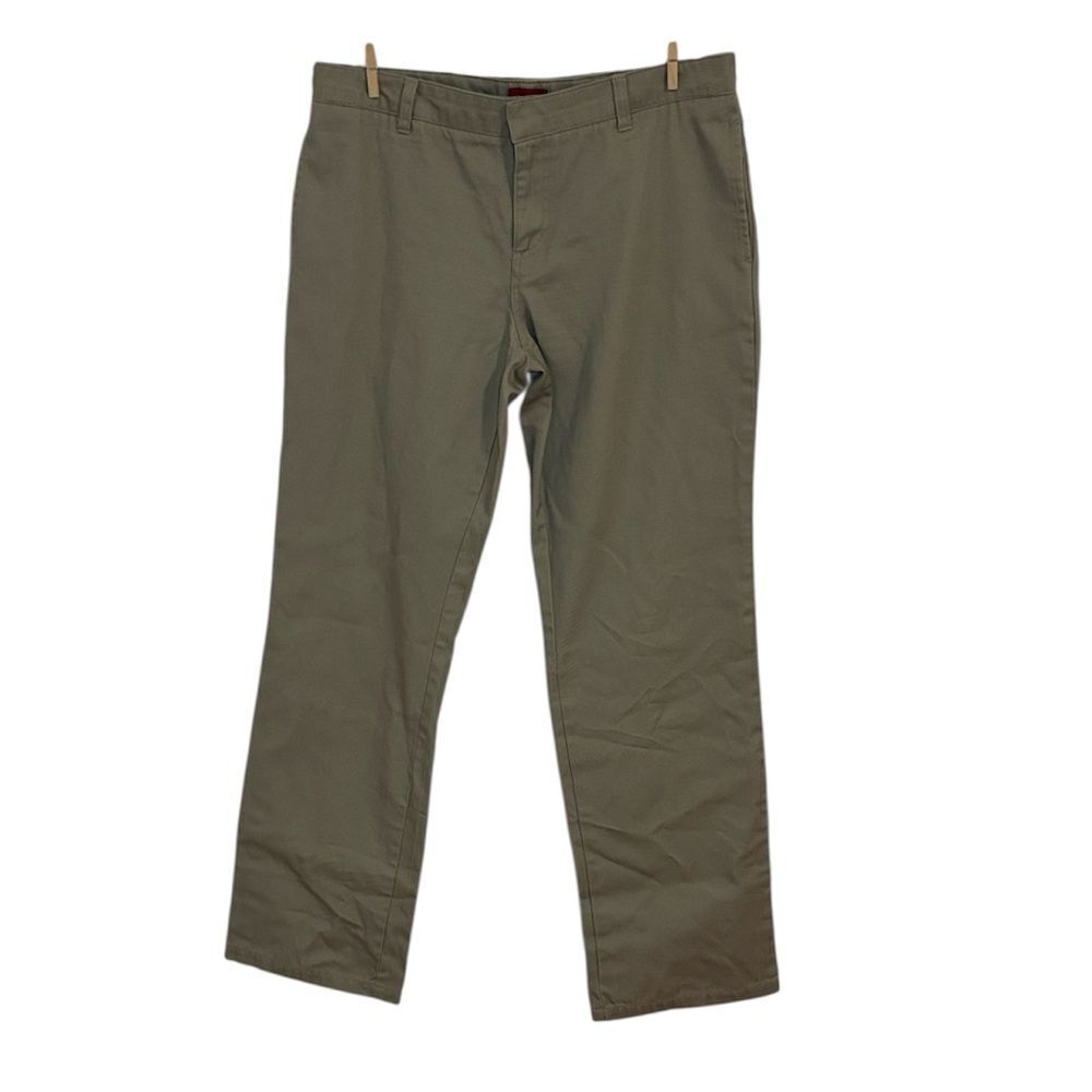 Dickies Straight leg Khaki Pants, Uniform, flat front, work, 11